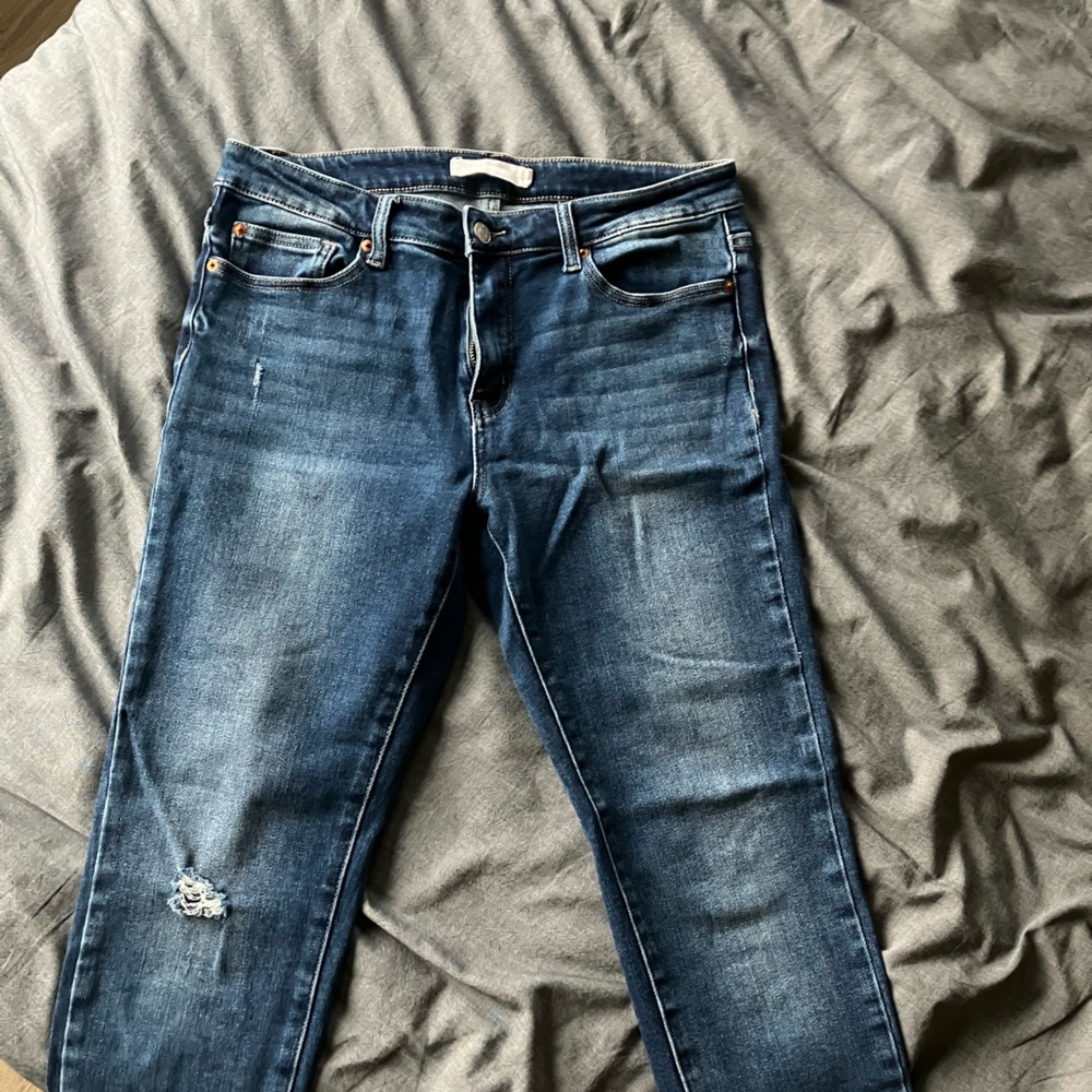 Straight Leg Denim Jeans